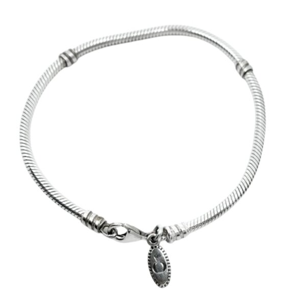 PANDORA~Moments~ALE 925 Sterling Silver Lobster Clasp Snake Charm Bracelet 8.3" - Picture 3 of 5